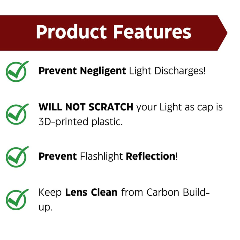 [AUSTRALIA] - Light Cover for Weapon Mounted Flashlights | Rifle Lens Cap Compatible for Surefire/Streamlight/Olight/Cloud Defense (Medium) Medium 