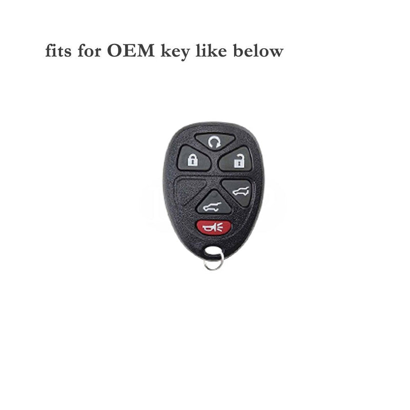 Silicone Cover Protector Case Holder Skin Jacket Compatible with CHEVROLET BUICK GMC CADILLAC SATURN 6 Button Remote Key Fob CV4608 Black
