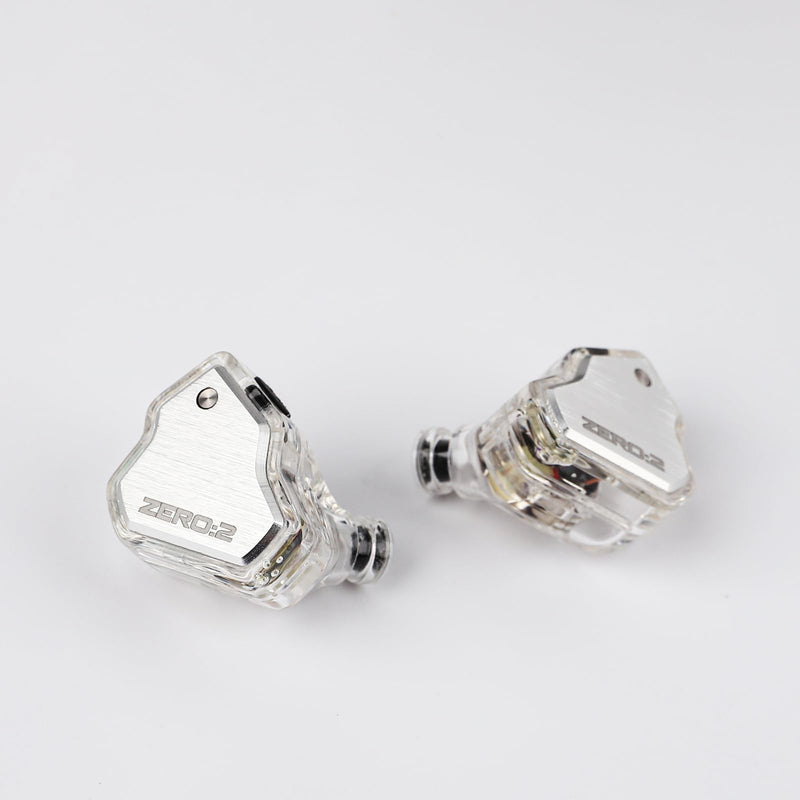 Linsoul 7Hz x Crinacle Zero:2 Updated 10mm Dynamic Driver in Ear Monitor(Silver) + Kiwi Ears Flex Earbud Tips, 3 Pairs, S/M/L Size