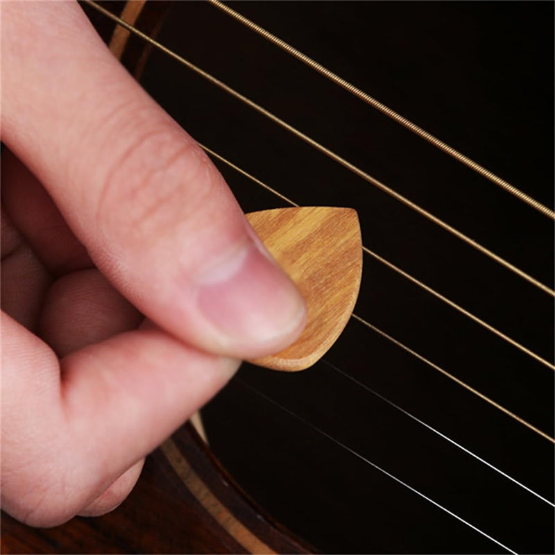 Set of 2 guitar picks made of real wood | For electric, acoustic and bass guitars in various strengths, 1 inch