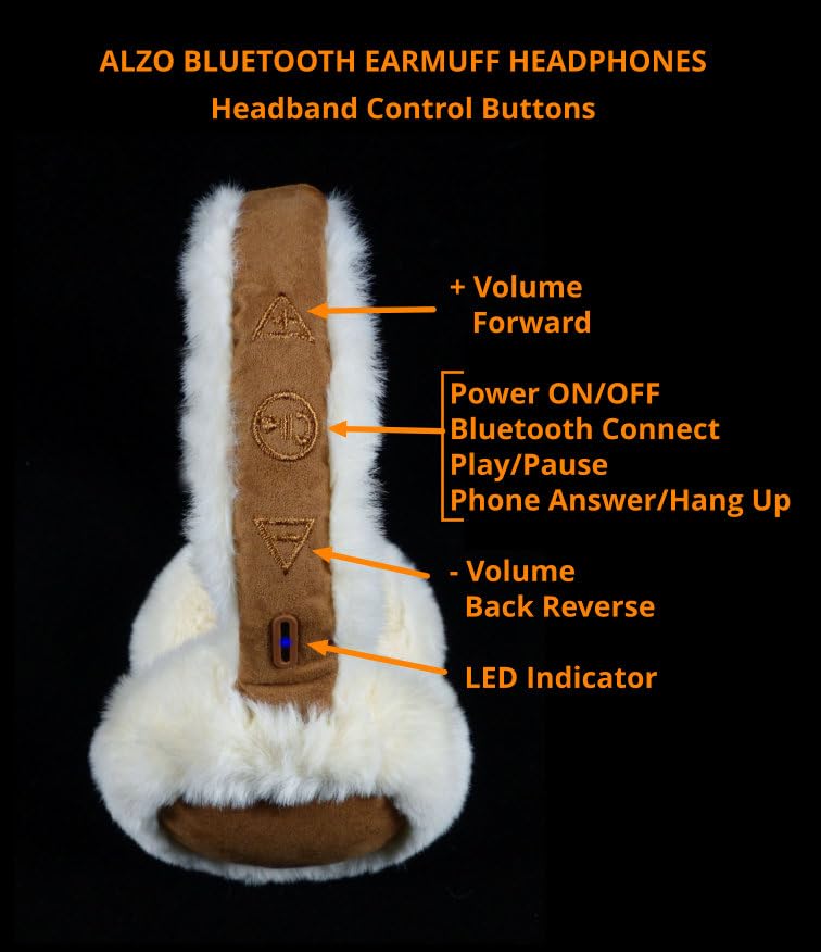 ALZO Bluetooth Earmuff Headphones Fashion Accessory - Color Cream Caramel
