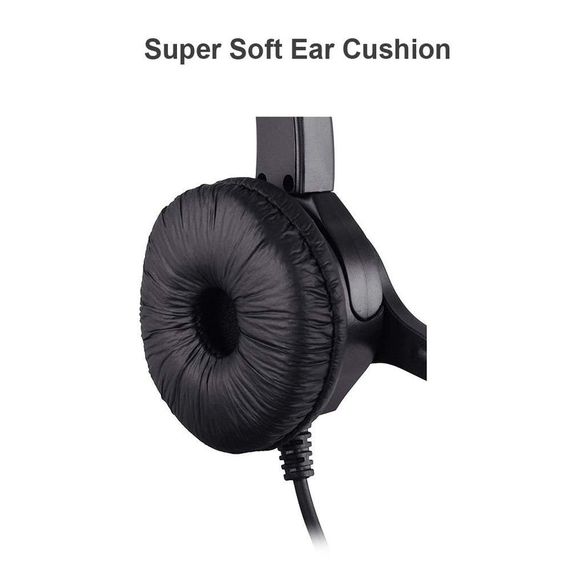 TelPal Corded Hands-Free Call Center Noise Cancelling Binaural USB Headset Headphones with Mic/Microphone - Cord with USB Plug, Volume Control- for Computer/PC/Laptop Use Only UH500D