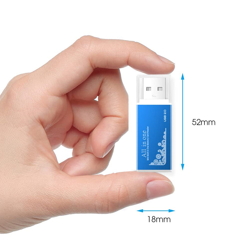 VizGiz 4 Pack All in One Micro SD Card Reader Aluminium USB 2.0 Mini Multi 4 Slots Memory Card Reader Writer Adapter for Micro MS M2 SD MMC SDHC DV MS Duo Memory Stick PRO MicroSD T-Flash TF