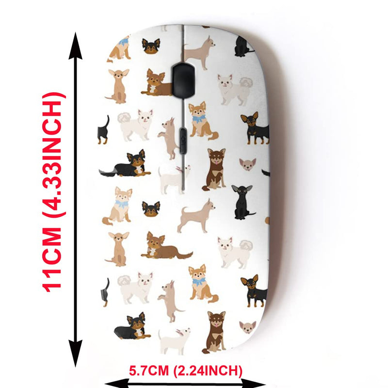 2.4G Wireless Mouse with Cute Pattern Design for All Laptops and Desktops with Nano Receiver - Chihuahua Dogs Different
