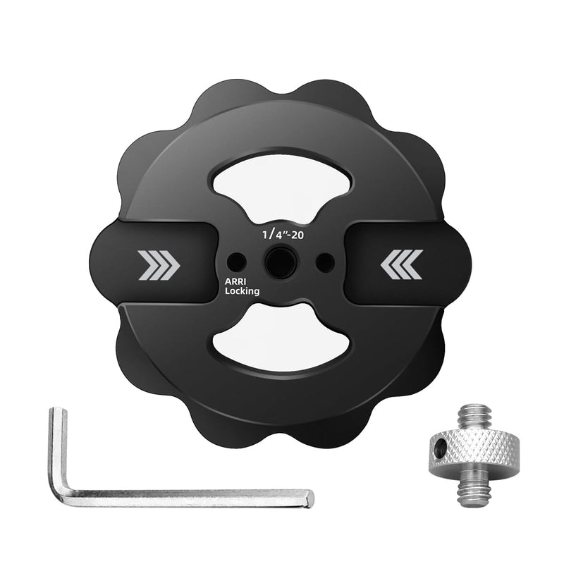 [AUSTRALIA] - Sunflower Shape Magnetic Phone Tripod Mount Adapter with 1/4-20 Thread, 2 Cold Shoe Compatible with iPhone 17 16 15 Pro Max 15 Plus 14 13 12, iPhone Video Recording Selfie Stick Ring Light, Black 