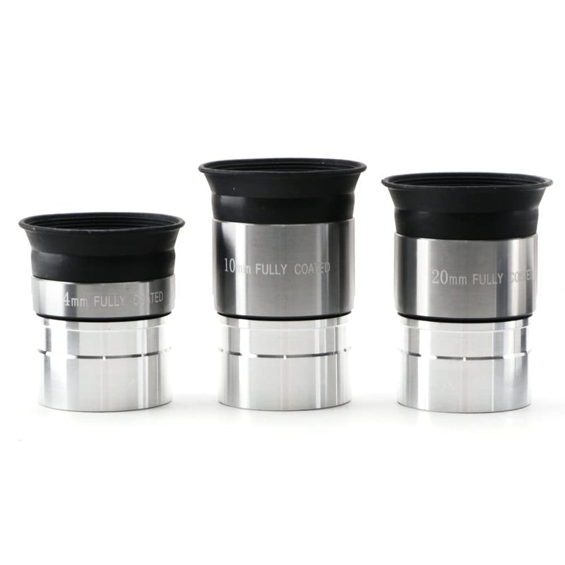 Eyepiece Set for Telescope - Multi-Coated Optical Lens - 1.25 inch Telescope Eyepiece - The Upgraded Eyepiece Comes with a Soft Eyecup [4mm, 10mm, 20mm Eyepiece Set] 4mm, 10mm, 20mm Eyepiece Set