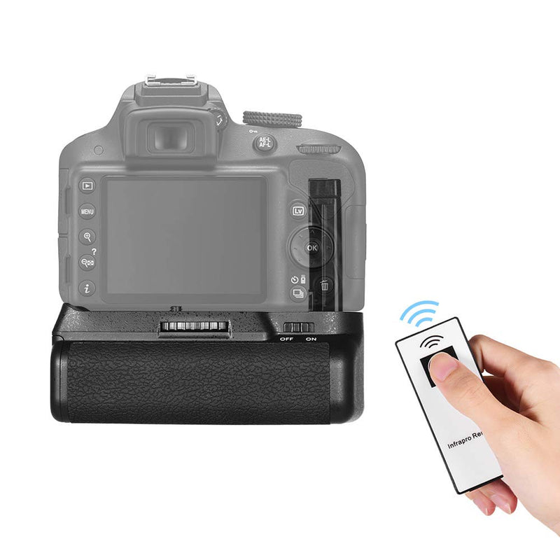 Andoer Vertical Battery Grip Holder for Nikon D5300 D3300 D3200 D3100 DSLR Camera EN-EL 14 Battery Powered with IR Remote Control