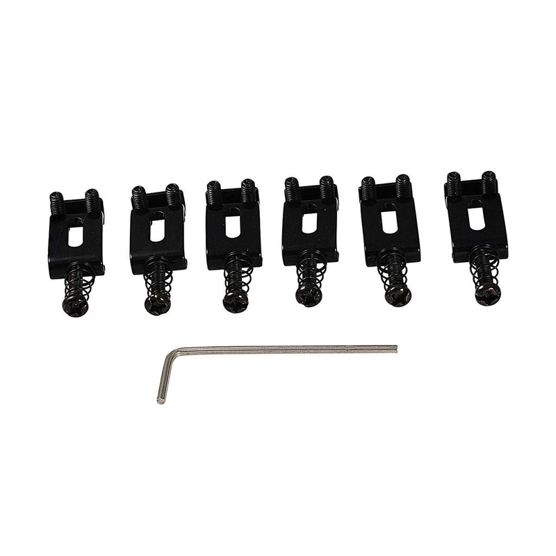 [AUSTRALIA] - Musiclily Pro 11.3mm Steel Vintage Style Guitar Tremolo Bridge Saddles for Fender Strat Stratocaster Electric Guitar, Black (Set of 6) 