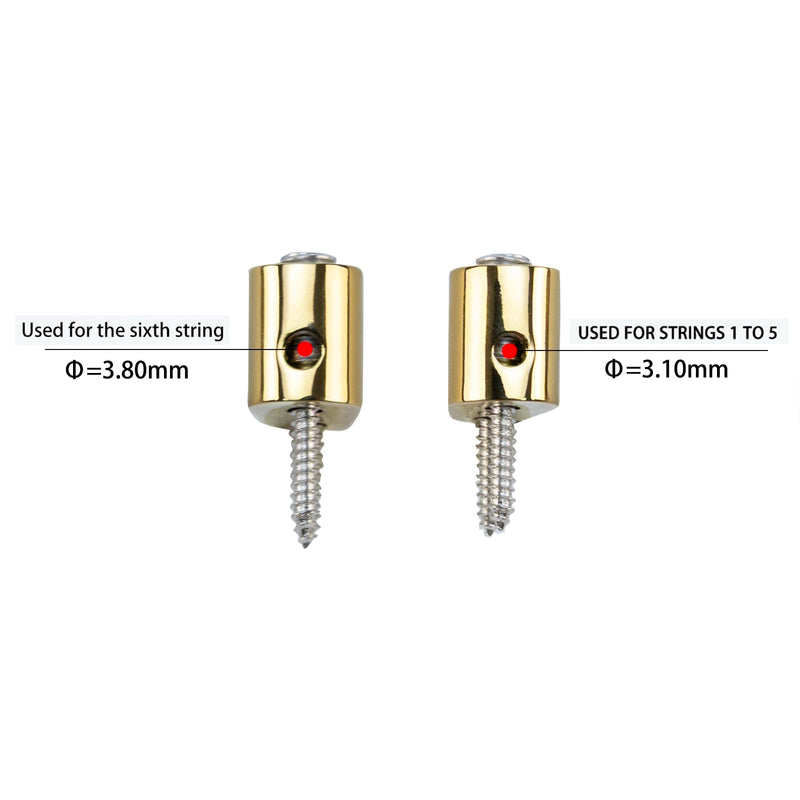 [AUSTRALIA] - Zinc Alloy Bass Bridge String Locks Individual Locking String Retainer Clamps Electric Bass Guitar String Locking Nut for 6-String Headless Electric Bass Replacement Parts Chrome 6 Piece 