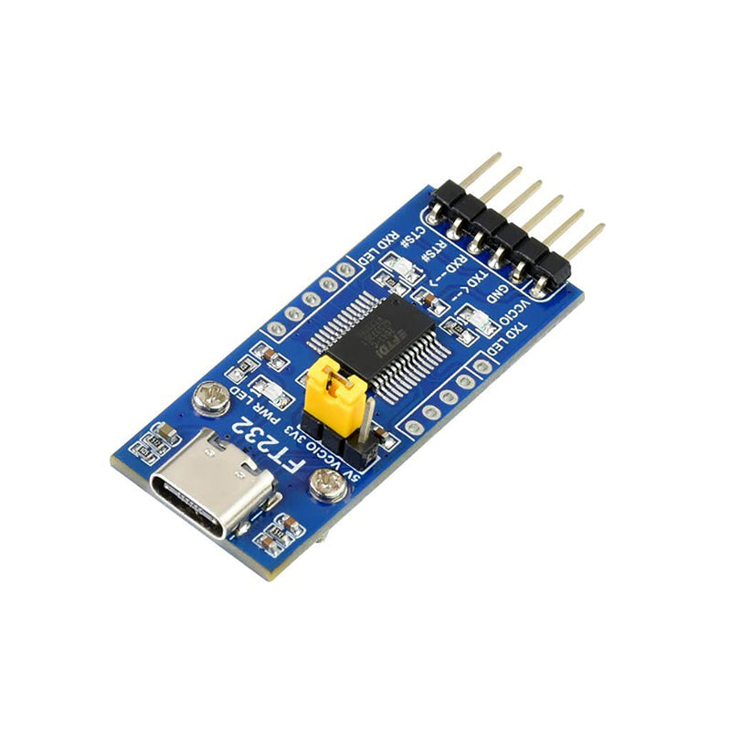 FT232 USB to UART (TTL) Communication Module, USB-C Connector, Compatible 3.3V/5V Logic Level, Supports Mac OS, Linux, Android, Wince, Windows 7/8/8.1/10/11... FT232 USB UART Board (Type C)