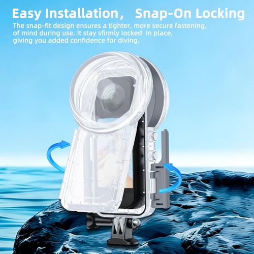 PULUZ Invisible Dive Case for Insta360 X5, 50m/164ft Underwater Waterproof Housing Cover Protective PC Sealed Shell Insta 360 X5 Photography Housings with Bracket Camera Accessories Insta360 X5 Invisible