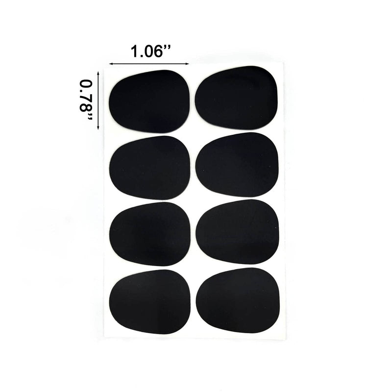 40pcs 0.8mm Mouthpiece Cushions Alto Tenor Saxophone Adhesive Clarinet Mouthpiece Patches Strong Oval Mouthpiece Patches Pads Mouthpiece Pads for Beginners Musicians (Black)