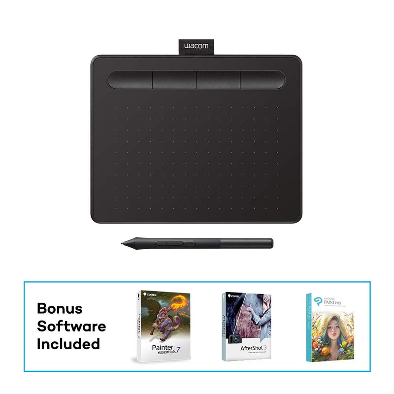 Wacom Intuos Graphics Drawing Tablet with 3 Bonus Software Included, 7.9"x 6.3", Black (CTL4100) & ACK20001 Standard Nibs