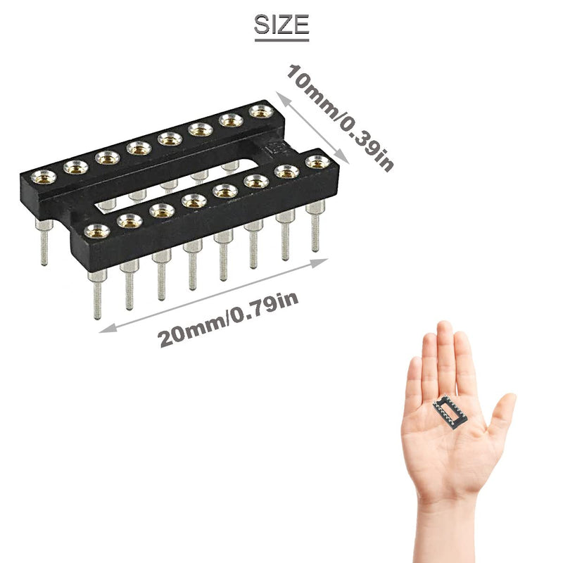 Youmile 30pcs DIP IC Socket 16pin Round 2.54mm Grid IC Base Adapter Round Hole Solder Type High Quality with Tin Wire Pen for DIY Electronics Experiments 16 pin