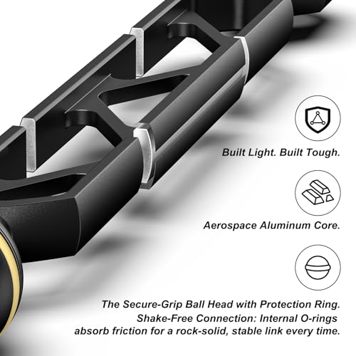 Sea frogs 8 Inch Double Ball Arm for Underwater Lighting, Aluminum Alloy 8.0" Double Ball Arm