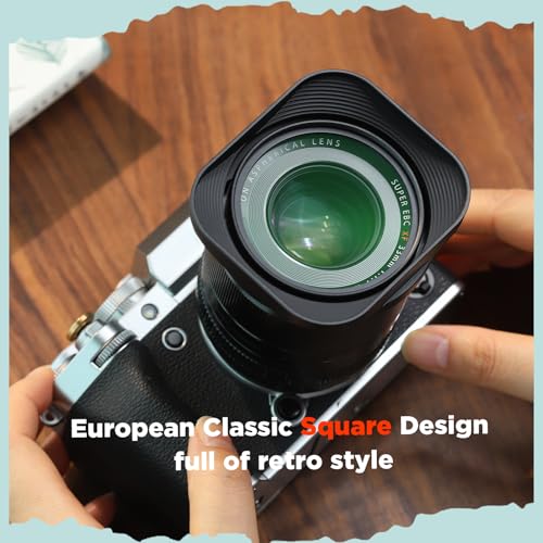 Haoge Metal Square Bayonet Lens Hood for Fuji New XF 23mm f/1.4 R LM WR,XF33mm F1.4 R WR Lens Replaces Fujifilm LH-XF23-II, on X-T4 X-T5 X-Pro3 X-S20 XE4 Camera