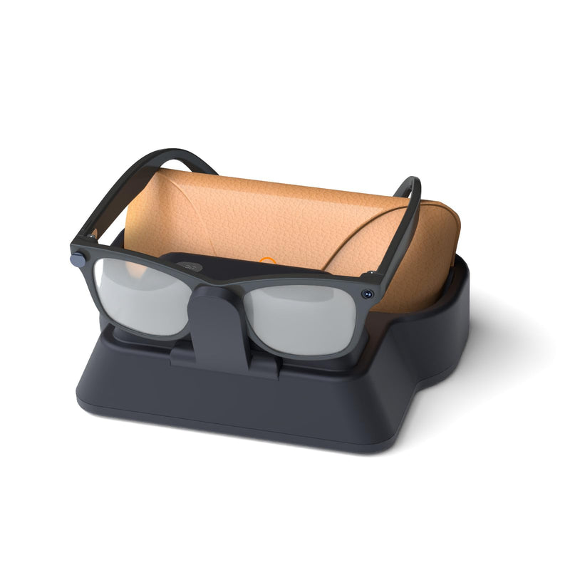 V2 Dual Charging Dock and Organizer for Meta Smart Glasses (Gen 1/2) | Simultaneous Charger Stand for Both Glasses and Case