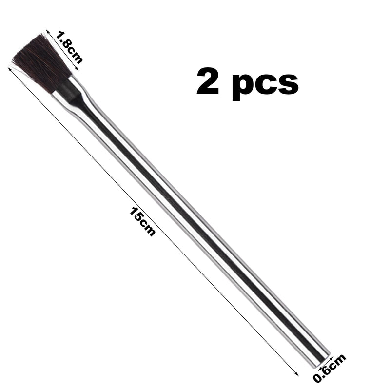 Pack of 2 flux brushes, flux brush, suitable for soldering circuit boards, acid flux brush, soldering brush for drilling water, soldering water, crafts, other universal applications, 15 cm