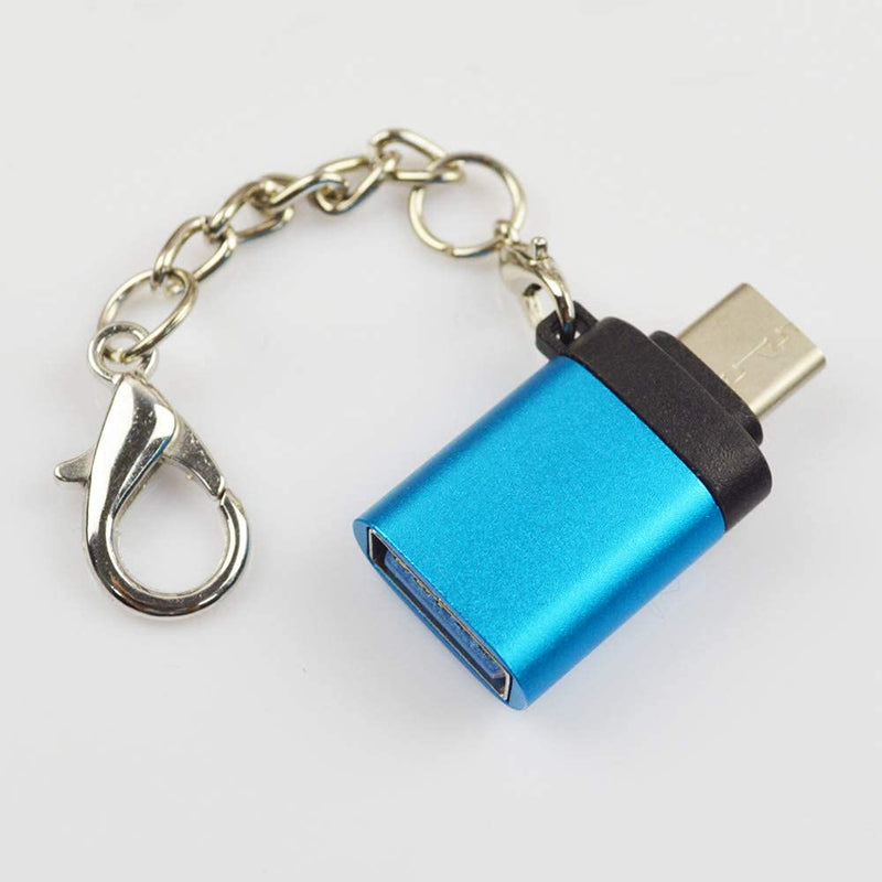 USB-C to USB A 3.0 OTG Data Adapter Thunderbolt 3 Type C Adapter Aluminum Alloy (Blue)