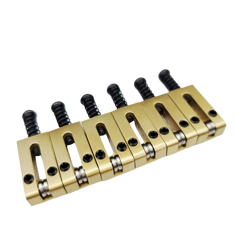 Kaynes 6PCS 10.5MM Guitar Bridge Roller Saddles – Brass Tremolo Bridges Saddle for Fender Telecaster Tele Stratocaster Strat ST TL Style Electric Guitar Replacement