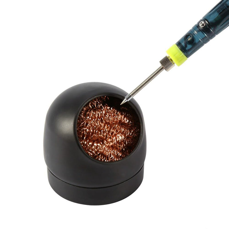 MMOBIEL Soldering Tip Iron Cleaner, Solder Tip Cleaning Wire and Metal Brass Holder Station