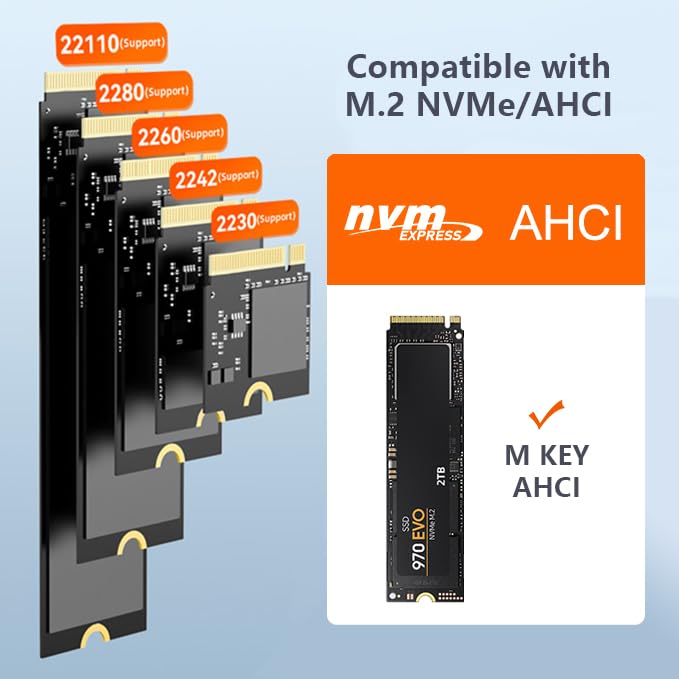 K3016P2 NVMe AHCI Cloner Duplicator, Dual Bay M.2 SSD Docking | 20Gbps, Offline Cloner and Copy Function, SSD Size 2230/2242/2260/2280