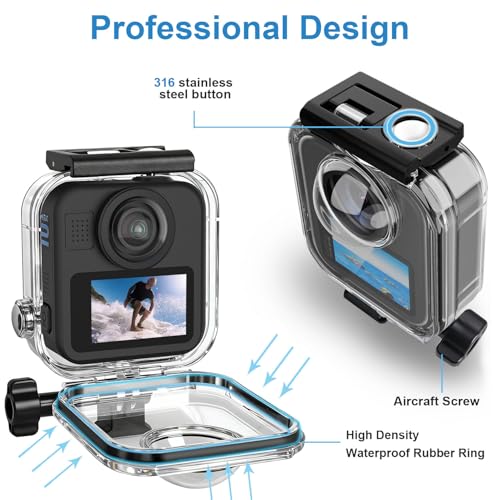 FiTSTILL Waterproof Housing for Go Pro MAX 2