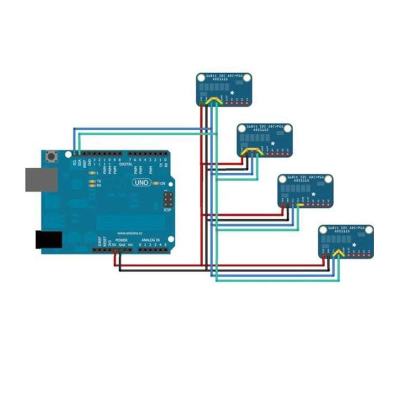 2PCS ADS1115 Analog-to-Digital Converter 16 Bit 4 Channel I2C IIC Module Converter with Programmable Gain Amplifier Converter Development for Arduino for Raspberry Pi DIY