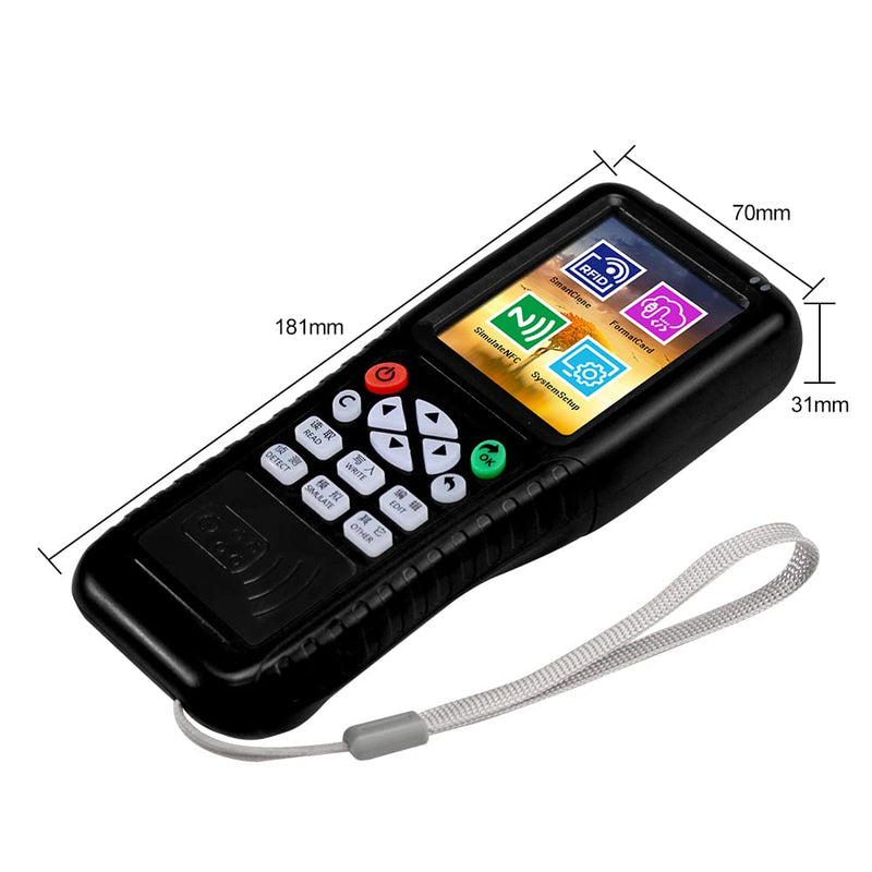 Multi Frequencies RFID Reader Writer Duplicator, RFID Smart Card Programmer, Access Control Card Decoder, with Writable Key Fobs Cards, Free Software, Only Work for Access Control Cards