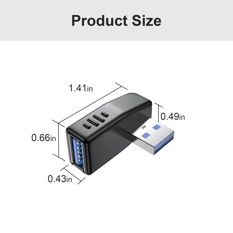USB 3.0 Adapter 90 Degree Male to Female Coupler Connector Plug Left Right Up Down Angle by Oxsubor (USB 3.0 Adapter Right 2PCS)