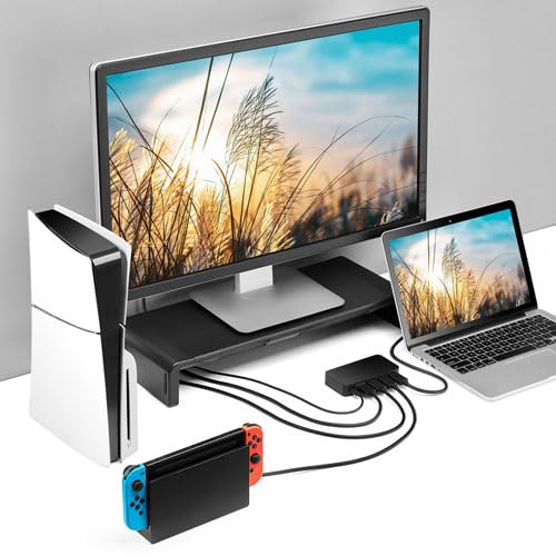 INSIGNIA TV, Monitor & Display Adapters – 4K Ultra HD, 60W Power Delivery, USB 3.0 5Gbps – Compatible with MacBook, iPad, Chromebook, Windows Laptops (3-Port HDMI Switch) 3-Port HDMI Switch