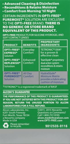 Opti-Free Puremoist Multi-Purpose Disinfecting Solution with Lens Case, (Packaging may vary), 2 Fl Oz (Pack of 1) 2 Fl Oz (Pack of 1)