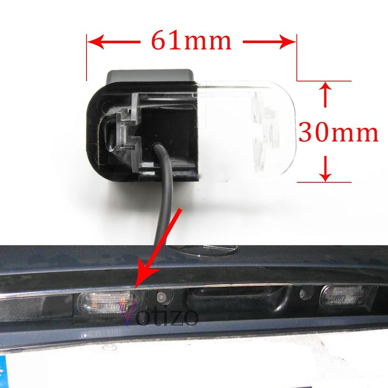 AHD/CVBS Car Rear View Camera's Fisheye Lens License Plate Camera with RCA Cable & Vehicle Camera for Mercedes Benz B Class B200 W169 W245 A160 & Back Camera (CVBS-AHD) AHD