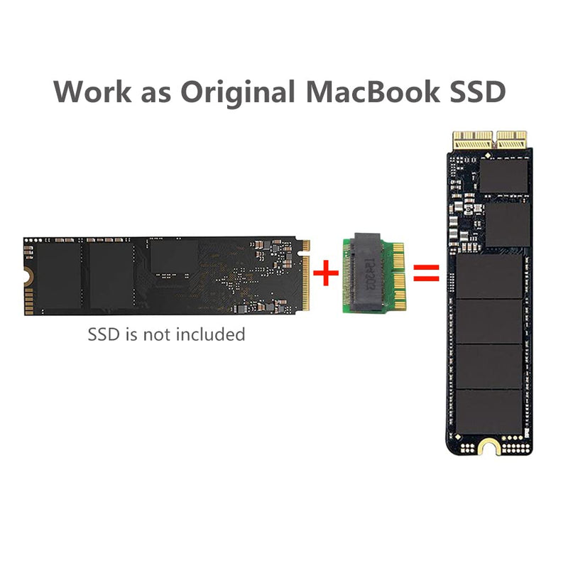 M.2 NVME SSD Convert Adapter,NGFF M.2 NGFF M-Key AHCI SSD Convert Card for Upgrade MacBook Air Pro Retina Mid A1465 A1466 A1398 A1502(2013-2017 Year)