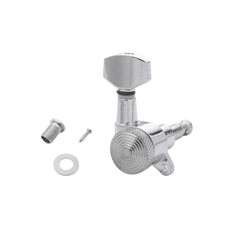 [AUSTRALIA] - 3L3R Guitar Locking Tuners Handed Lock String Tuning Key Pegs Machine Heads for Folk Style Electric Acoustic Guitars (Chrome） 3 Left 3 Right Chrome 