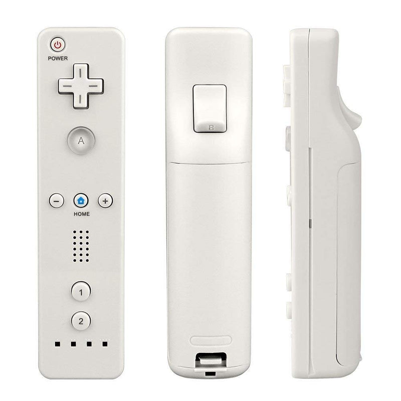 Remote Controller for Wii, Wii Remote and Nunchuck Controllers with Silicon Case and Strap for Wii and Wii U (White) White