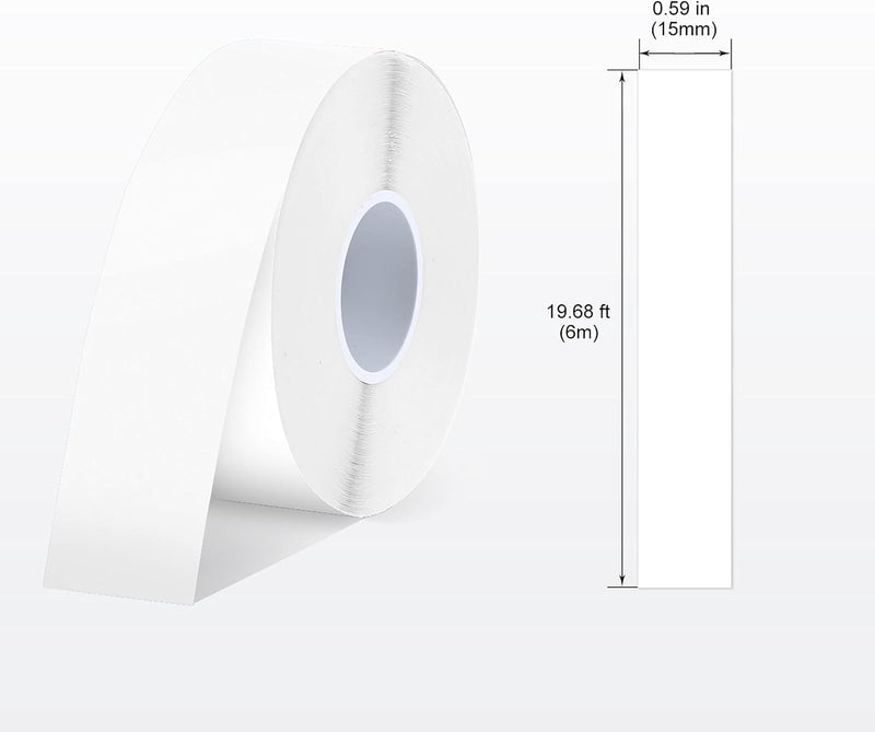 [AUSTRALIA] - Label Maker Tape SUPVAN E10 Adapted Label Print Paper Refill Size 4 Packs Continous 0.59inx19.68ft Thermal Laminated Waterproof Self-Adhesive Multipurpose Labeling Tape Replacement 