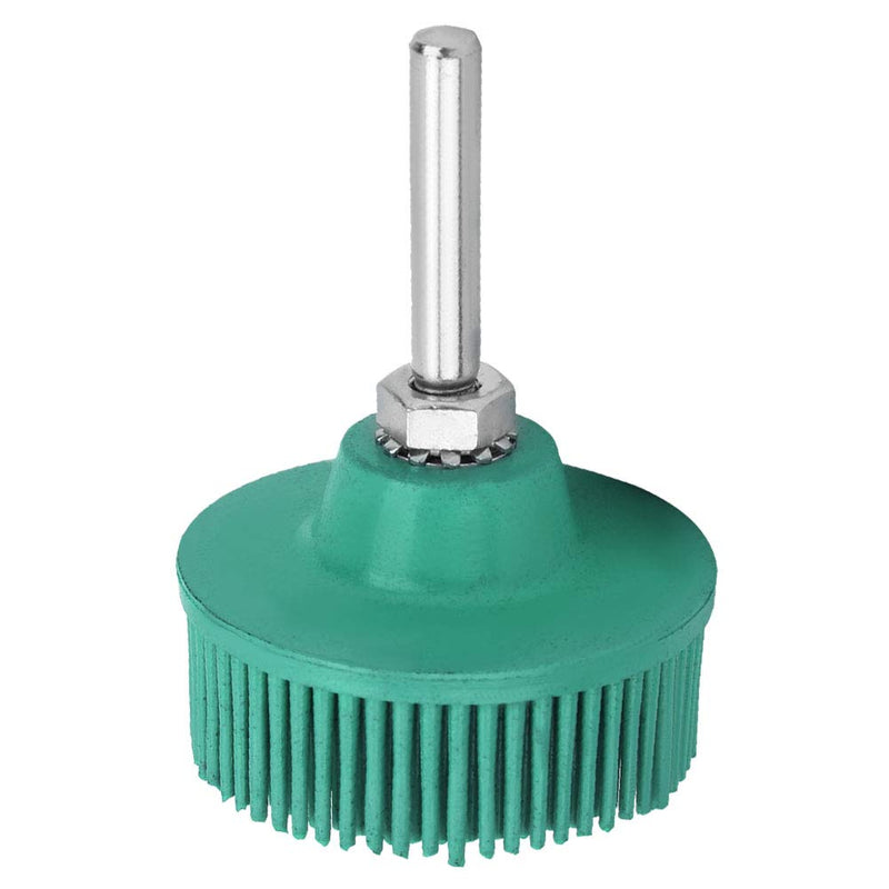2 Inch Bristles, Grinding Brush, Polishing, 2 Inch Drill, Disc, Emery, Rubber Brush, Deburring, Polishing, Grinding Wheel for Removing Burr Grate, Green (Green)