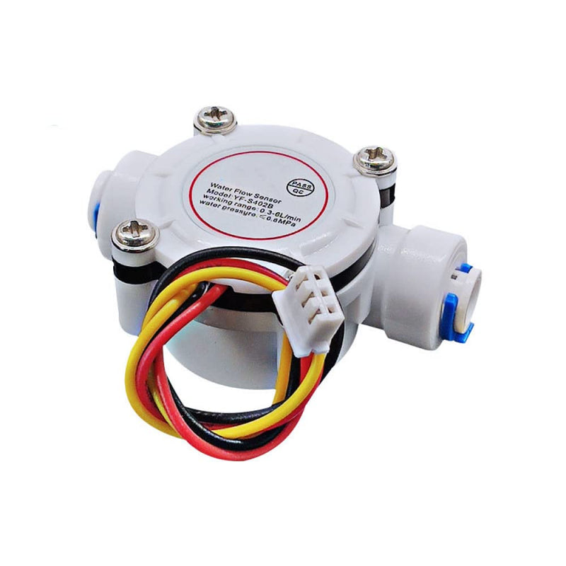0.3-6L/min Water Flow Sensor, 1/4" Switch Hall Effect Flow Meter Liquid Meter Meter for Water Heater and Coffee Machine, YF-S402B