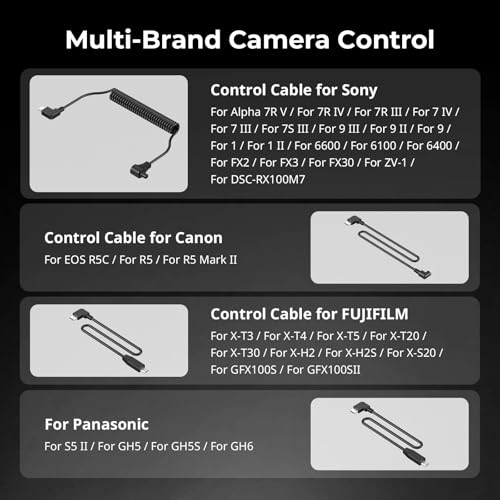 SMALLRIG Side Handle for Arca-Swiss with Recording Trigger, 3 Control Cable, Fit for Sony A7 III/ FX3/ A6600, for Canon R5II/ R5C, for FUJIFILM X-H2S/ X-T5, for Panasonic S5 II/ GH5-5694