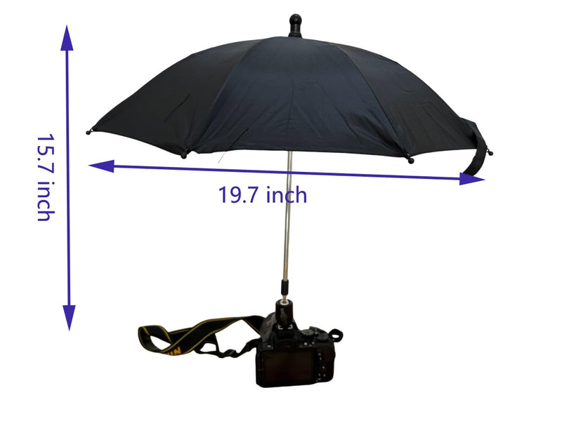 360° Swivel Camera Umbrella with Hot Shoe,Camera Sun Shade,Camera Rain Cover (Large-50cm) Large-50cm