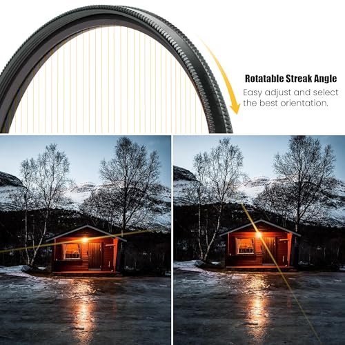 Walking Way 95mm Variable Gold Streak Filter, Rotating Cinematic Flare