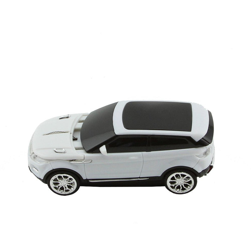 3C Light Car Mouse Wireless 2.4GHz Cool Sport SUV Car Shape Mouse Optical Mice 1600 DPI with USB Receiver Suitable for PC/Computer/Laptop (White)