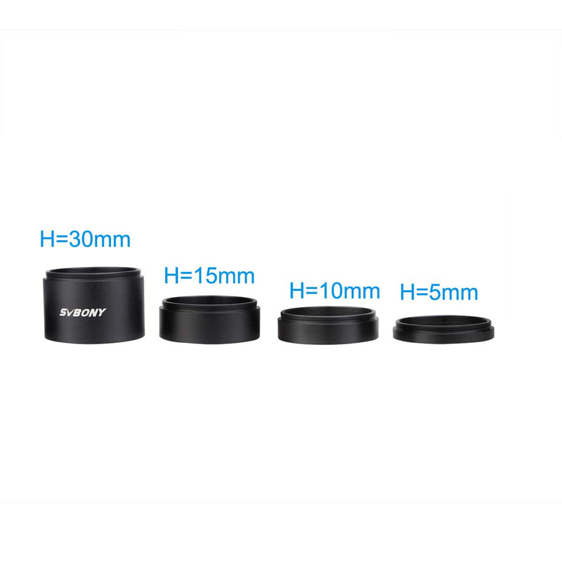 SVBONY SV119 Extension Tube Kit for Cameras and eyepieces 5mm 10mm 15mm 30mm M48x0.75 on Both Sides for Solving Spacing Problems in Astrophotography