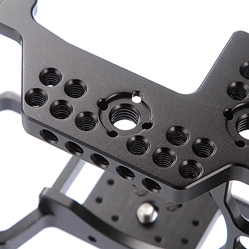 Hersmay A7III Cage with Top Handle, A9 Camera Cage for Sony A7III / A7RIII /A9 /A7II Mirrorless Camera, Multiple 1/4" 3/8" Screw Holes for Vlogging Video Shooting Filmmaking Rig For Sony A7III/A7RIII/A9/A7II