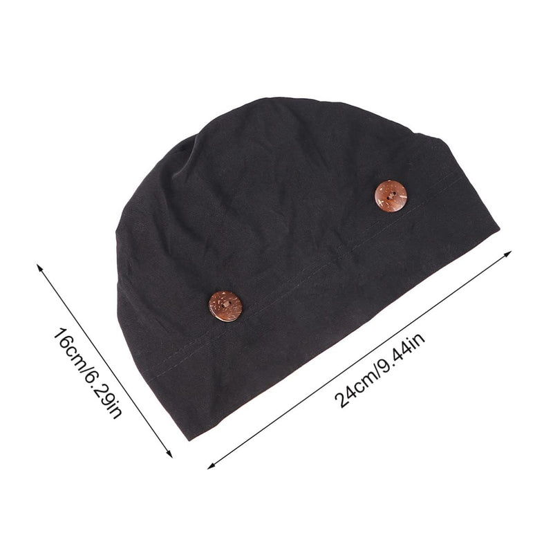 iplusmile Chemotherapy Hat with Buttons Turbans Hat Chemo Hat Headwear Sleep Cap Headwrap Cancer Slouchy Hat Peeling Hat Bouffant Hats for Women Black M