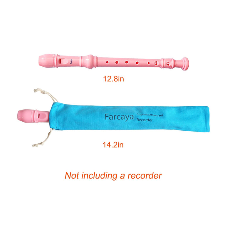 Recorder Case Bag Only for Kids Students Soprano Descant Recorder Instrument Flute Storage Pouch Cotton Velvet 3Pack (White+Blue+Black) White+Blue+Black