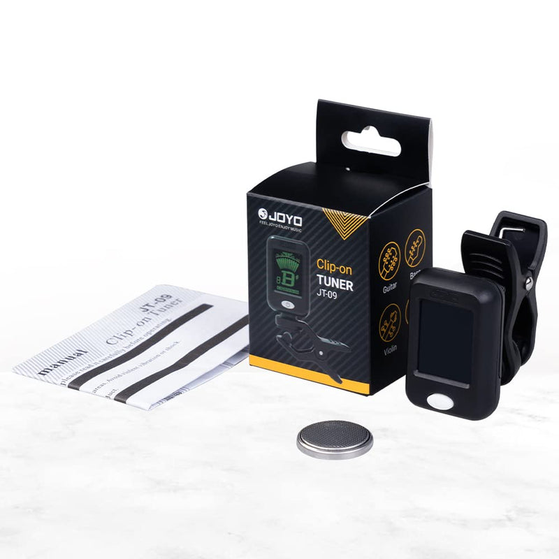 JOYO Clip on Tuner Digital Electronic Tuner for Guitar, Bass, Ukulele, Violin, Mandolin, Banjo Acoustics Calibration Tuner (JT-09 4PCS) 4