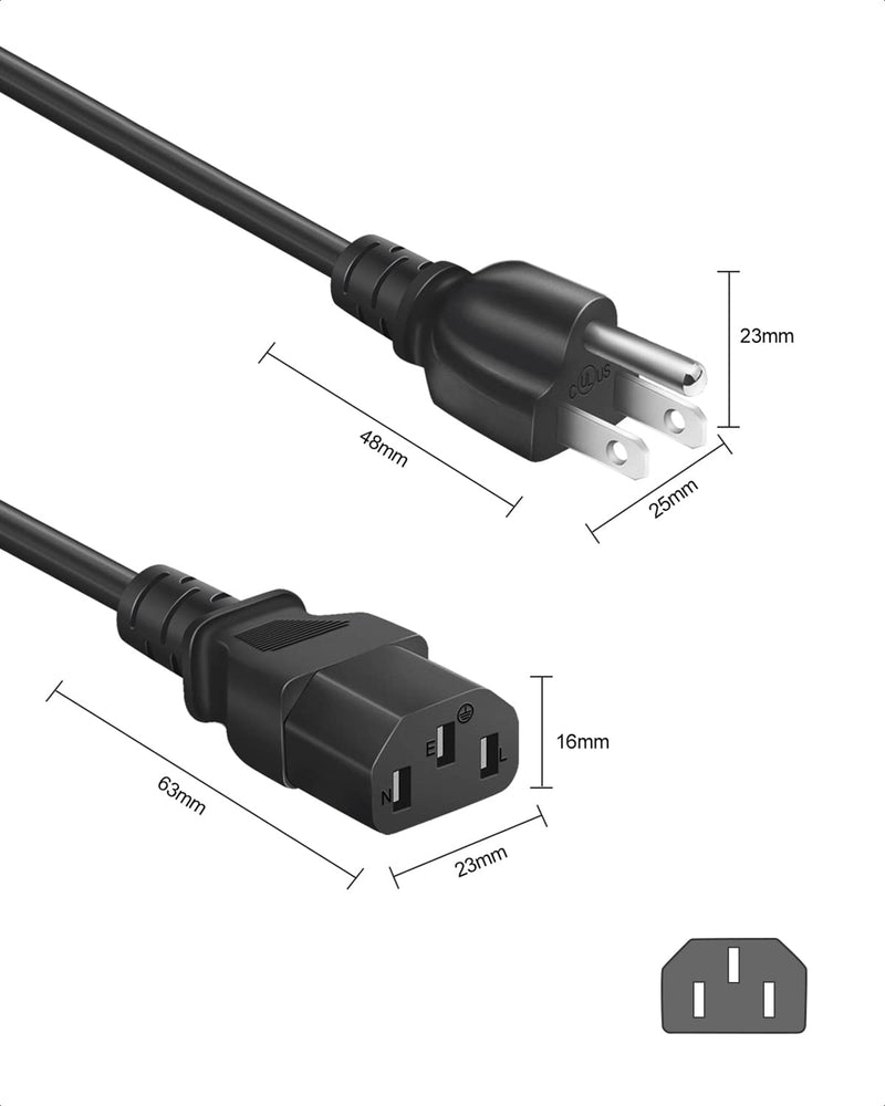 Amplifier Power Cord for ION Pathfinder 2 3 4 Speaker, ION Block Rocker iPA76C/A/S IPA23 Block Party & Live, Guitar Amp, Explorer Portable Speaker System, 18AWG 3-Prong Charger Cable Replacement 6 FT 6 Feet