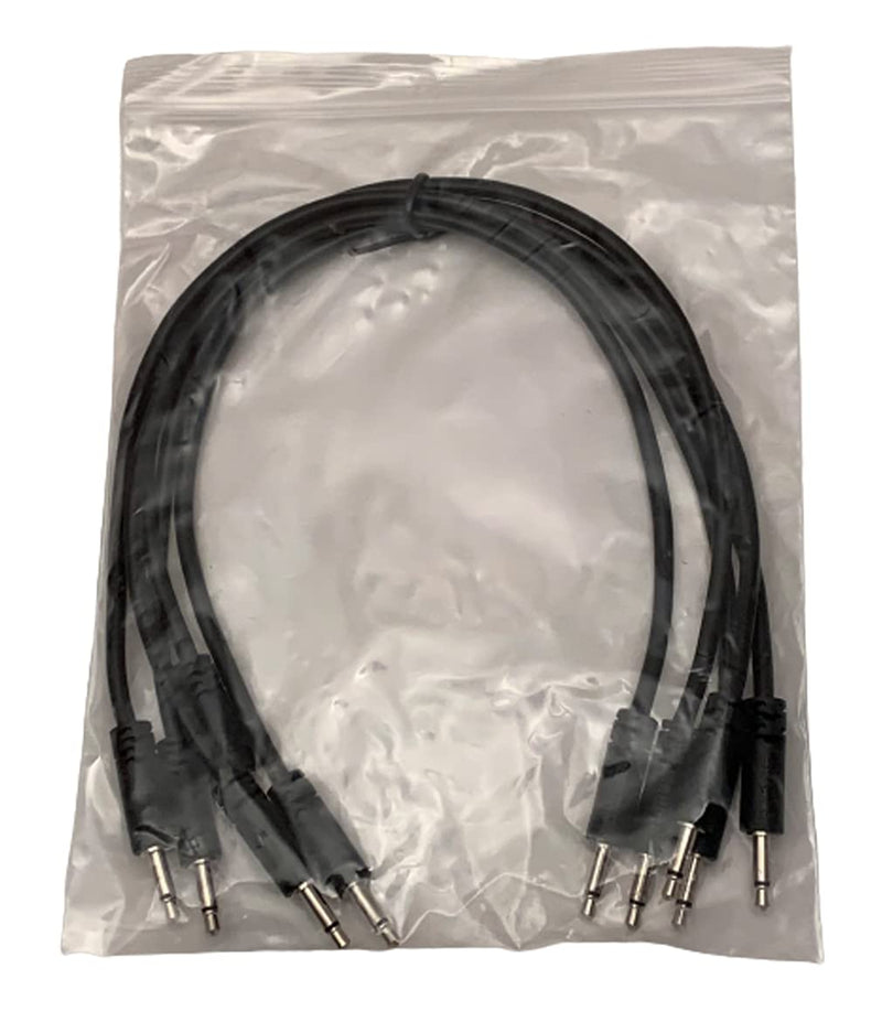 Luigis Modular Supply Spaghetti Eurorack Patch Cables - Package of 5 Black Cables, 12 (30 cm)